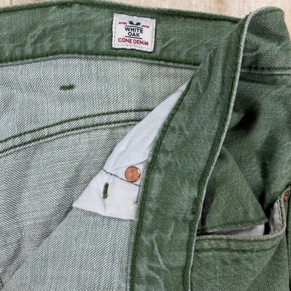 Levis 501 Mens 40x32 White Oak Cone Denim Jeans Green Button Fly Made Mexico - Picture 5 of 6